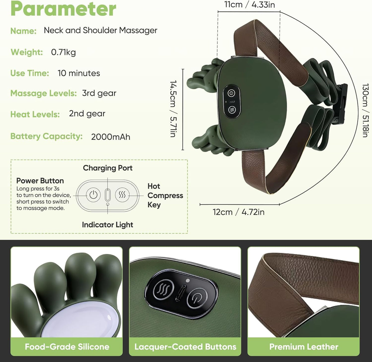 Deep Tissue Neck & Back Massager for Pain Relief