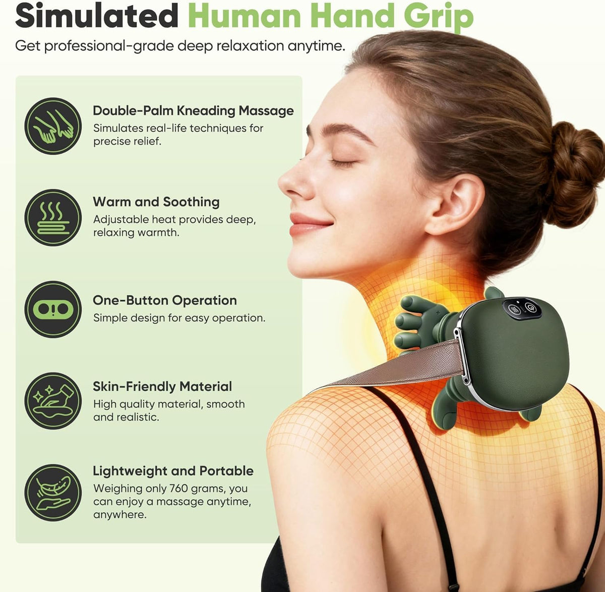 Deep Tissue Neck & Back Massager for Pain Relief